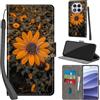 PHINIENLAND Cover per Xiaomi Redmi Note 14 Pro/Note 14 Pro Plus Case PU Pelle Custodia [Kickstand] [Chiusura magnetica] [Slot per Schede], Portafoglio Flip Custodia per Redmi Note 14 Pro,Crisantemo