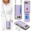 SailorTech Custodia per Google Pixel 7 Pro in Pelle Portafoglio con porta carte di credito, Cover per Pixel 7 Pro Cellulare Regolabile Collana con slot per carte di credito-Viola