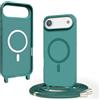 VAVAVOOMY Cover Compatible con iPhone 17 air rimovibile custodia in silicone,Custodia con Regolabile Collana per Cordino Collana Verde