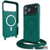 VAVAVOOMY Cover Compatible con iPhone 17 Pro Max rimovibile custodia in silicone,Custodia con Regolabile Collana per Cordino Collana Verde