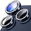 Diruite Pellicola Obiettivo Fotocamera per iPhone 17 Pro/17 Pro Max Vetro Temperato Lens Protector,HD Antigraffio Vetro Fotocamera,Alluminio+Decorazione Diamante Protector Camara,Blu profondo-Diamante
