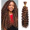 TGYHCJBY Water Wave Bulk for Braiding 18inch 110g With 2 Bundles Deep Wave Bulk Hair for Boho Braids No Weft Curly Wavy Synthetic Bohemian Braiding Hair Extensions for Women (P4/30, 18inch(55g/Bundle x2))