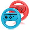 Tuocal 2 Packs Steering Wheels for Nintendo Switch & OLED Joy-Cons, Switch Racing Wheels Controller Accessories for Mario Kart 8 Deluxe (Red&Blue)