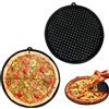lemgyiamz Teglia Forno Rotonda, Teglia Forata per Forno, Teglie per Pizza, ø 33 cm Pizza Pirofila Rotonda, Pastiera Teglia Microforata per Crostate Fino a 230 Gradi, Nero, 2 Pezzi