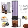 Zoelele 3 in 1 Caffettiera Portatile, Macchina da Caffè Espresso Capsules, Senza Fili & Auto-Riscaldante, 15 Bar, 90 ml, Può preparare 50 tazze di caffè, per Viaggi Campeggio Auto Ufficio (Viola notturno)