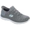 Skechers Summits Hands-Free Slip-ins - Memory Foam Insole, Heel Pillow, Vegan Materials, Scarpe da Ginnastica Donna, Grigio Menta, 36.5 EU Larga