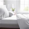 Novia: percalle tinta unita con ricamo Enrico Coveri - completo letto 2 piazze - BIANCO - percalle cotone, logo ricamato