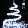 yowin Cascata Luci Natale 2m 400 LED Cascata di Luci | Albero di Natale mit Presa, 8 Modalità Luci Balcone con Timer, IP65 impermeabile Luminosa per Natalizia Decorazione - Bianco