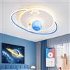 RRBEST LED Plafoniera Dimmerabile Bambini, Lampada da Soffitto con Telecomando, Lampada Soffitto Camera da Letto Astronauta, Lampada da Creativa per Bambino Ragazzi, 3000-6000K, Ø50CM