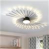 RRBEST Plafoniera LED Soffitto, Plafoniera Lampada Da Salotto Moderna, Acrilico Lampadario LED Soffitto per Soggiorno Camera Da Letto Cucina Ufficio, Luce Neutra (42+1 teste, nero)
