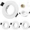 GeyouLux Faretti LED da incasso 230V cornice con presa GU10 per MR16/GU10 Faretti LED Soffitto in Alluminio Bianco Foro da 68mm Faretti da incasso per cartongesso cucina, Rotondo, Set di 4