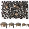 GORGECRAFT 200pz 5 Misure Rivetti Rotondi A Cupola Rivetti Ad Artiglio Borchie Punti Borchia Bronzo Metallo Punk Testa di Fungo Punta 4 Punte Chiodo Pelle Artigianato Tessuto Vestiti Denim Elegante