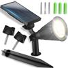 Retoo Lampada solare, luce da giardino, faretto a LED per esterni, IP65 impermeabile, illuminazione per alberi da percorso, faretti solari, luci per terrazze, recinzioni, percorsi, vialetti, verande