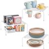 QIWODE Set di 3 organizzatori per armadio da cucina, mensola in metallo per spezie, piatti, vasetti, tazze, divisorio per cucina, dispensa, armadio, ufficio, bancone e frigorifero