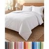 CGK Unlimited Copripiumino Una Piazza e Mezza 155x220 cm Bianco 3 Pezzi - Copripiumino 155x220 cm e 2 Federe 80x80 cm - Microfibra Spazzolata - Anti-Grinze, Morbida e Traspirante - OEKO-TEX Standard 100 Certificato