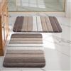 DEXI Tappeto Bagno 40 x 60 cm, Set di 2 Tappetino Antiscivolo, Soffice Tappeti in Microfibra, Assorbente, Lavabile in Lavatrice, Beige