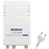 EDISION LIA-200 Amplificatore Antenna TV da interno UHF/VHF, 12-24db Regolabile, 104dBmV, per Digitale Terrestre DVB-T/T2, con filtro 5G LTE, 1 ingresso, 2 uscite