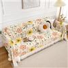 FANSU Telo Copridivano 1 2 3 4 Posti, Copriletto Matrimoniale Multiuso Copritutto, Coperta Copridivano con Stampa Floreale, Lavabile Coperta Decorativa per Divano (fiore rosa,180x200cm)