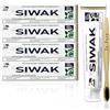 Zo-Pure dentifricio siwak - Set di 4 dentifrici + 4 spazzole di bambù - Miswak sbiancamento naturale - Vera menta piperita - Dentifricio biologico - senza fluoro - Meswak stick estratto autentico