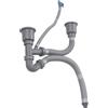 Garosa Kit di Scarico per Lavello Doppio Antiodore, Sifone Flessibile Universale Espandibile, PP PVC Acciaio Inox, 110mm, Installazione Facile