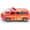 Siku 1547, VW T5 Comando dei vigili del fuoco, Metallo/Plastica, Rosso/Giallo, Macchinina per bambini, Portellone posteriore apribile, Gancio di traino