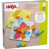 HABA Fädelspiel Animali in Legno - Divertimento di Colori e conteggio per Piccoli Appassionati di Filo a Partire dai 18 Mesi - 4 Carte Motivo & 20 Pietre in Legno - 2012248001