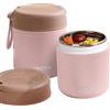 Generic Contenitore termico per alimenti a tenuta stagna, in acciaio inox, isolamento sottovuoto, con cucchiaio, per scuola, lavoro, picnic (rosa, strato singolo)