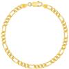 PLANETYS - Bracciale in Argento 925/1000 Placcato Oro Giallo 18 Carati, Maglia ro (1+3), Larghezza: 4,2 mm, 20 cm
