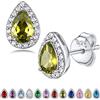 Bestyle Orecchini a Lobo Argento 925 Pietre Portafortuna Agosto Peridoto Orecchini Forma Goccia, Stud Orecchini Donna, Confezione Regalo