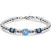 Lowell Bracciale Uomo SSC NAPOLI B-NB013UAS Acciaio Inossidabile Logo Celeste OFFICIAL