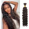 TGYHCJBY Water Wave Bulk for Braiding 18inch 110g With 2 Bundles Deep Wave Bulk Hair for Boho Braids No Weft Curly Wavy Synthetic Bohemian Braiding Hair Extensions for Women (4#, 18inch(55g/Bundle x2))
