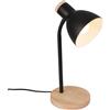BRILONER -Lampada da tavolo, orientabile, E14, max. 10W, lampada da comodino, lampada da scrivania, lampade da comodino, lampada scrivania, lampada comodino camera da letto, 14x38 cm, legno nero
