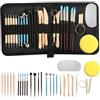 ShiFaKa 27 Pz Strumenti per Modellare Argilla, Kit Attrezzi da Lavoro, Set di Strumenti per Ceramica e Modellismo, Outils Poterie, Accessori per Artisti e Principianti, con Borsa per Riporre