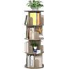 Quikraen Libreria girevole a 360°, per la camera dei bambini, autoportante, girevole, multifunzione, organizer per casa, studio, camera da letto (4 ripiani, rovere | senza ruote)