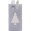 Sovie Home Tovaglioli portaposate Sovie HOME White Tree in argento, tessuto Linclass® Airlaid, motivo natalizio, 40 x 40 cm, 12 pezzi