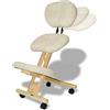 cinius Sedia ergonomica con Schienale, Varie colorazioni (Naturale), telaio in legno