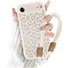 Coalbooliy Cover con Cordino per iPhone 17 Air 6,5'', Silicone Morbido Custodia Aesthetic Leopardo Bianco Summer Mädchen Modello Disegni Collana Universale Protezione Fotocamera Protettiva Case, 01