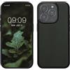 kwmobile Custodia Compatibile con iPhone 15 PRO Cover - Protezione in Legno per Smartphone - Back Case con Bumper in Silicone TPU - Verde Scuro