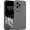 kwmobile Custodia Compatibile con HONOR 200 Lite Cover - Protezione Back Case Morbida - Silicone TPU Effetto Metallizzato grigio metallizzato