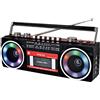WISCENT Registratore Lettore Cassette Retro Anni 80 con Boombox Bluetooth, Radio AM/FM/SW, Registrazione USB, Jack per Cuffie, Suono Stereo 16 Watt RMS, Alimentazione AC/DC