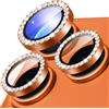 Diruite Pellicola Obiettivo Fotocamera per iPhone 17 Pro/17 Pro Max Vetro Temperato Lens Protector,HD Antigraffio Vetro Fotocamera,Alluminio+Decorazione Diamante Protector Camara,Arancione cosmico