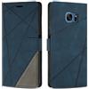 SONWO Cover per Samsung Galaxy S7, Flip Caso in PU Pelle Case Cover Custodia con Slot per Schede e Supporto Stand per Samsung S7, Blu