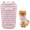 SMALLLEE_LUCKY_STORE Maglietta a righe per cani di taglia extra piccola e piccola, pullover con toppa, gilet traspirante ed elastico, per la primavera e l'estate, per chihuahua, Yorkie, colore viola