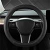 GIANT PANDA Coprivolante in Pelle PU, Compatibile con Volanti Tesla, forma D, colore nero