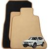 MTC Automotive Tappetini specifici per BMW, Velluto Premium Beige, Alta Qualità con Bordatura Elegante (X3 F25 2010-2017)