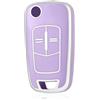 OFF WE GO Custodia Chiave Cover Chiave Guscio Chiavi per Opel Vauxhall Astra Antara Corsa Zafira Vectra Tigra B Coprichiave Macchina TPU Copri Chiavi Telecomando Auto Portachiavi, Argento Viola