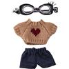 Lyreh 3pz Set di Abiti Bambole 17cm, Include Maglione Color Cachi Jeans Occhiali Antivento Abiti e Accessori in Stile Motociclista alla Moda e alla Moda Bambola Non Inclusa