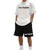 Generico Completini Uomo Estivi,Estiva Tute Palestra in tinta unita Estiva Maniche Corte Set Completo Tuta Oversized Manica Corta Casual Jogging Da Ginnastica Beach Party Summer Holiday