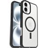 OtterBox Cover per iPhone 16 Plus React Series MagSafe, resistente a shock e cadute fino, cover ultrasottile, testata a norme MIL-STD 810G, Trasparente/Nero