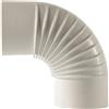 Bertrams Curva canna fumaria Bertrams senza sportello di pulizia 90° rigida / ENAIL bianco